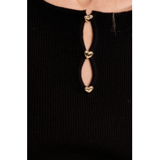 MOLLY BRACKEN MOLLY BRACKEN 26H T2321EN HAUT BOUTON COEUR DORE NOIR