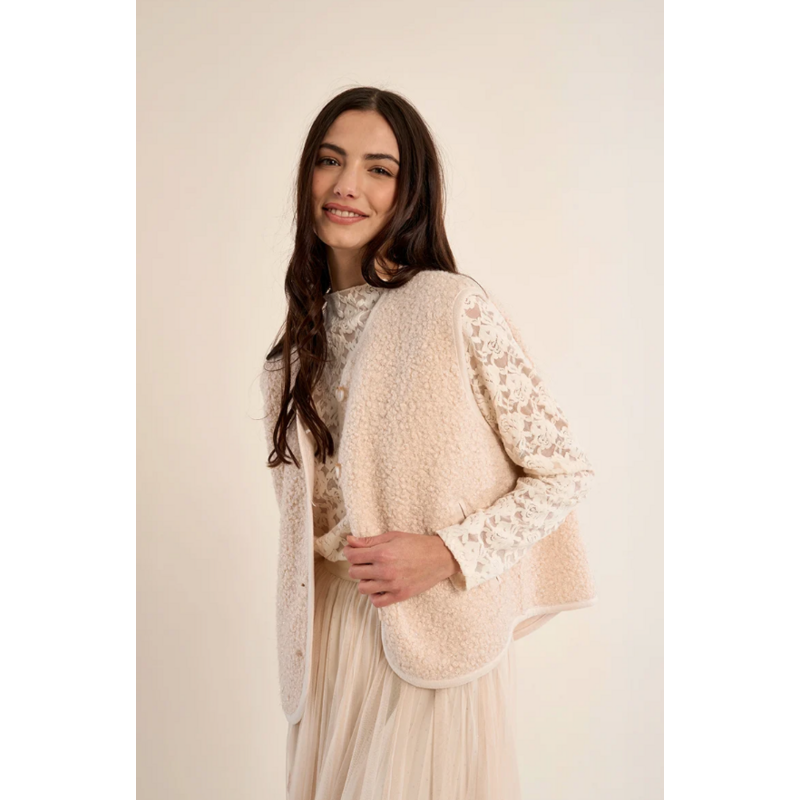 MOLLY BRACKEN MOLLY BRACKEN 26H TR234BEN HAUT MESH DENTELLE ECRU
