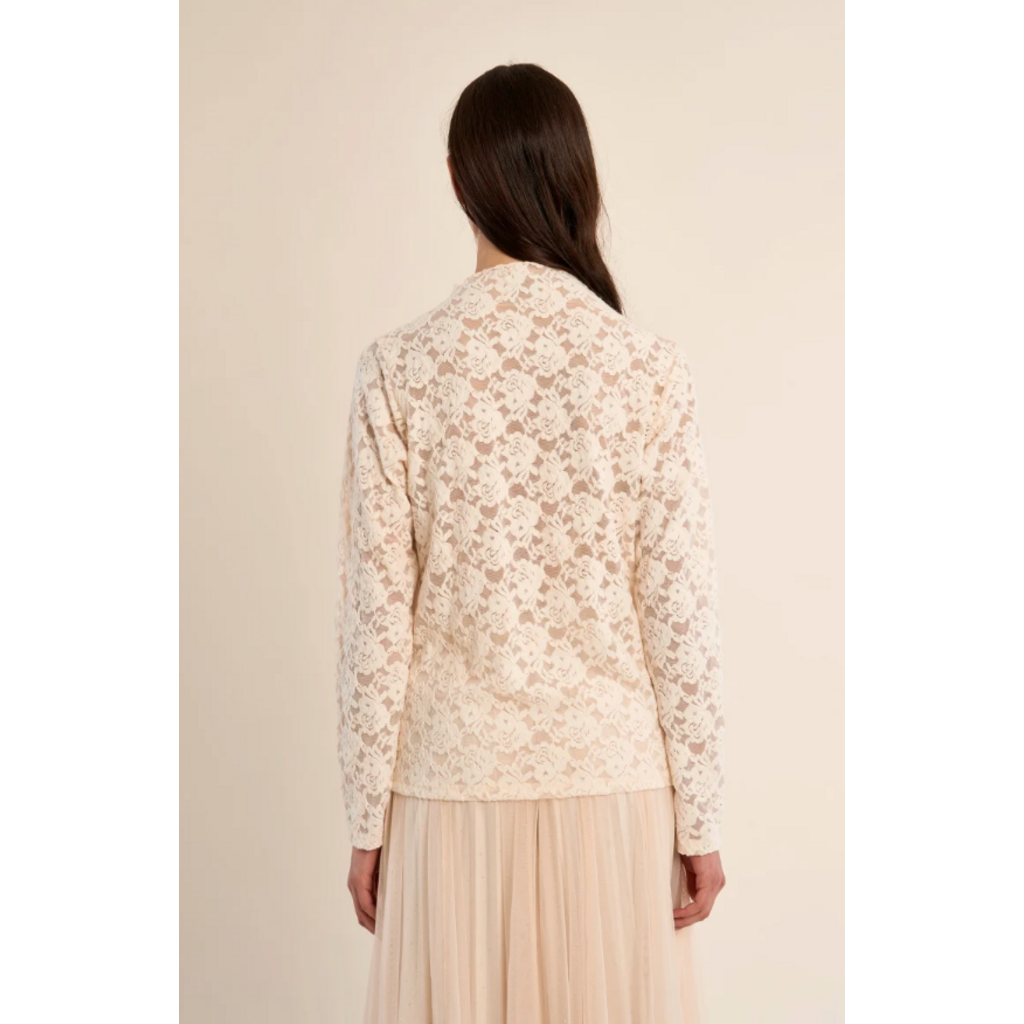 MOLLY BRACKEN MOLLY BRACKEN 26H TR234BEN HAUT MESH DENTELLE ECRU