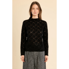 MOLLY BRACKEN MOLLY BRACKEN 26H TR234BEN HAUT MESH DENTELLE NOIR