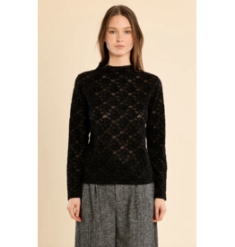 MOLLY BRACKEN MOLLY BRACKEN 26H TR234BEN HAUT MESH DENTELLE NOIR