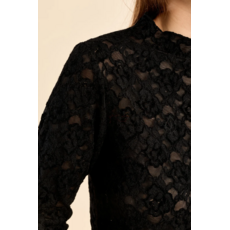 MOLLY BRACKEN MOLLY BRACKEN 26H TR234BEN HAUT MESH DENTELLE NOIR