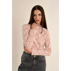 MOLLY BRACKEN MOLLY BRACKEN 26H TR234BEN HAUT MESH DENTELLE ROSE