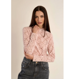 MOLLY BRACKEN MOLLY BRACKEN 26H TR234BEN HAUT MESH DENTELLE ROSE