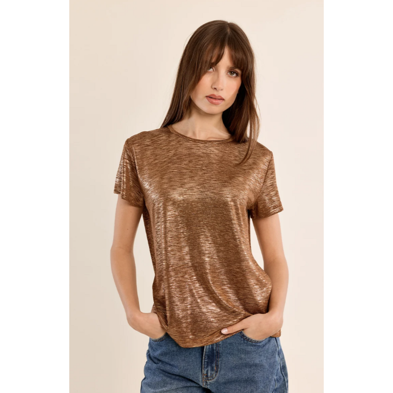 MOLLY BRACKEN MOLLY BRACKEN 26H TS103EN T SHIRT BRILLANT CAMEL