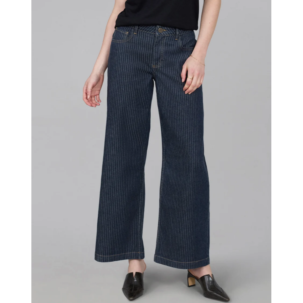 LOLA JEANS LOLA JEANS 26H JEANS 30'' RELAXED WIDE LEG COLETTE PINSTRIPE