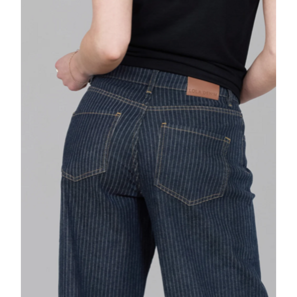 LOLA JEANS LOLA JEANS 26H JEANS 30'' RELAXED WIDE LEG COLETTE PINSTRIPE