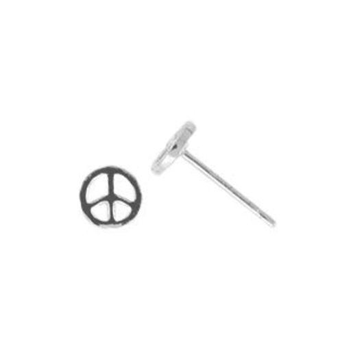 BOMA Sterling Silver Peace Sign Stud Earrings