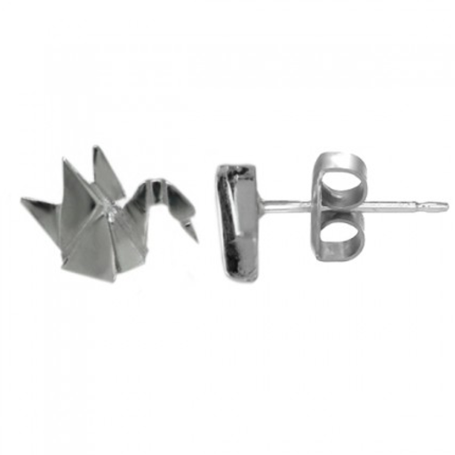 Boma Sterling Silver Crane Stud Earrings