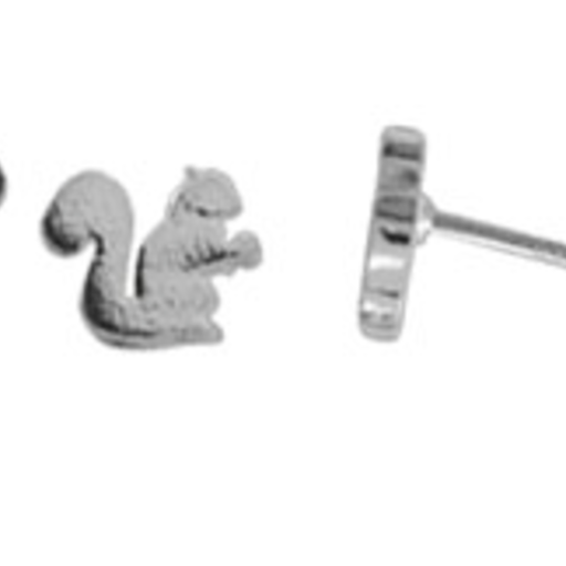 BOMA STERLING SILVER SQUIRREL/MATTE STUD EARRINGS