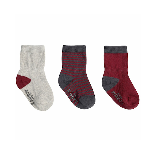 ROBEEZ Burgundy Basics Socks 3-Pack