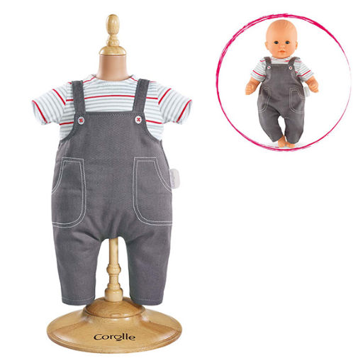 Corolle Smock And Denim Overall For 14” Baby Doll