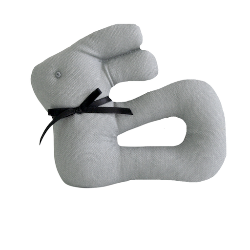 ALIMROSE My First Bunny Rattle - Grey Linen
