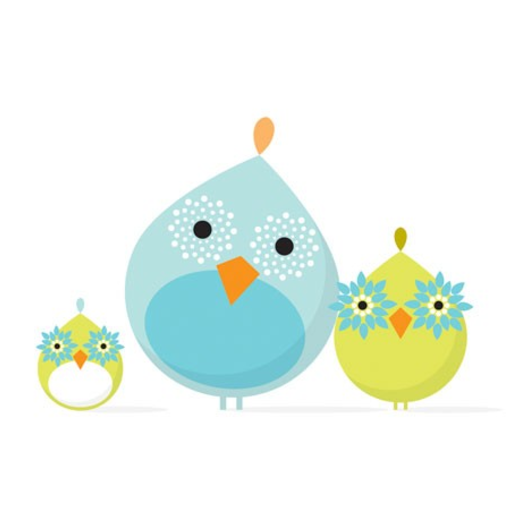 OOPSY DAISY Mod Bird Family 14X14