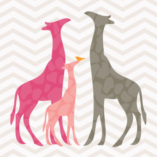 OOPSY DAISY Modern Giraffes-Pink 18X18