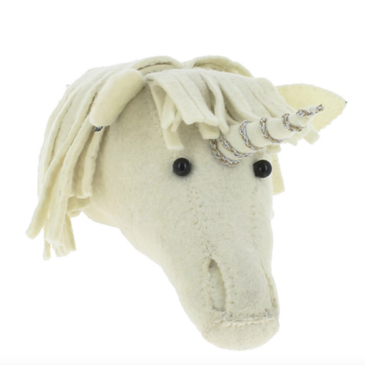 FIONA WALKER Mini Unicorn With Silver And Gold Trim Wall Mount