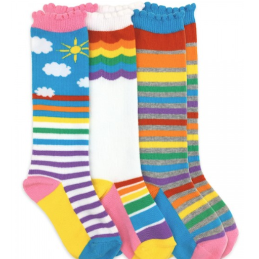 JEFFERIES SOCKS Rainbow Knee Socks