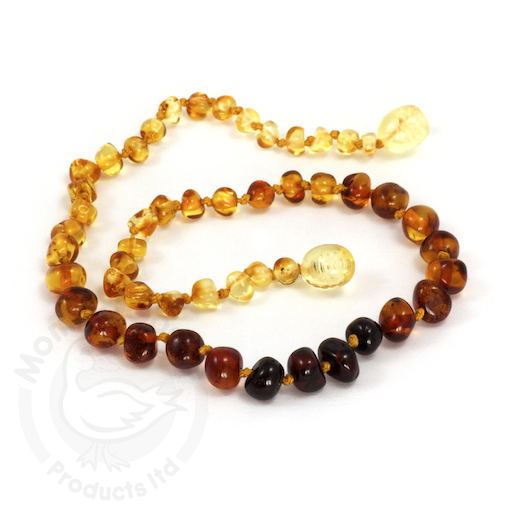 MOMMA GOOSE PRODUCTS Youth Amber Healing Necklace-Baroque Rainbow