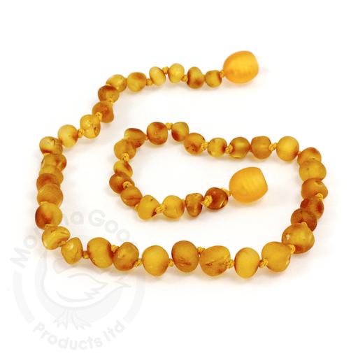 MOMMA GOOSE PRODUCTS Youth Amber Healing Necklace- Baroque Unpolished Honey