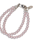 Cherished Moments, LLC Sterling Silver Bracelet With Double Strand Pink Pearls