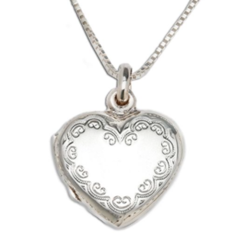 CHERISHED MOMENTS, LLC Sterling Silver Scrolled Heart Locket