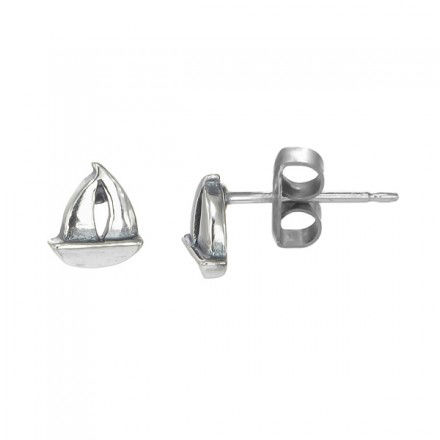 BOMA STERLING SILVER SAILBOAT STUD EARRINGS