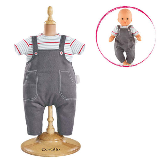 COROLLE SMOCK AND DENIM OVERALL FOR 14” BABY DOLL