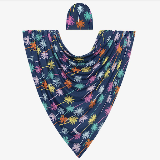 Infant Swaddle And Beanie Set In Palmer