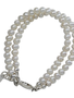 Cherished Moments, LLC Elizabeth Silver Bracelet With Double Strand Of Pearls, Silver, Sm