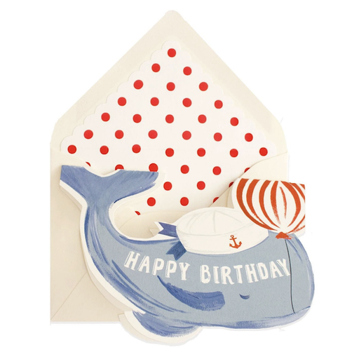 THE FIRST SNOW Whale Birthday Card