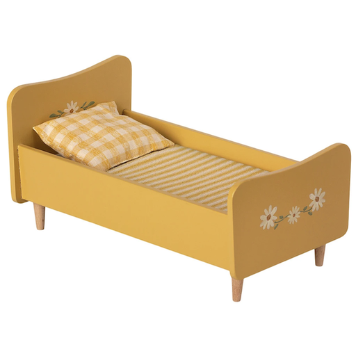 MAILEG Wooden Bed Mini-Yellow