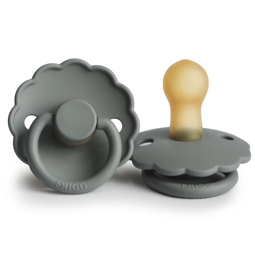 MUSHIE Frigg Daisy Natural Rubber Pacifier-French Gray