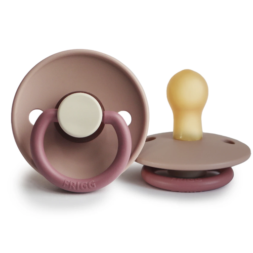 MUSHIE FRIGG NATURAL RUBBER PACIFIER-COLORBLOCK PEONY