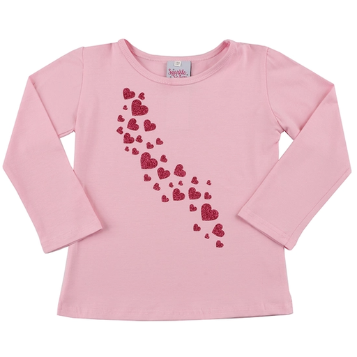 COUTURE CLIPS Falling Hearts Long Sleeve T-Shirt