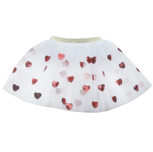 COUTURE CLIPS Red And White Heart Tutu