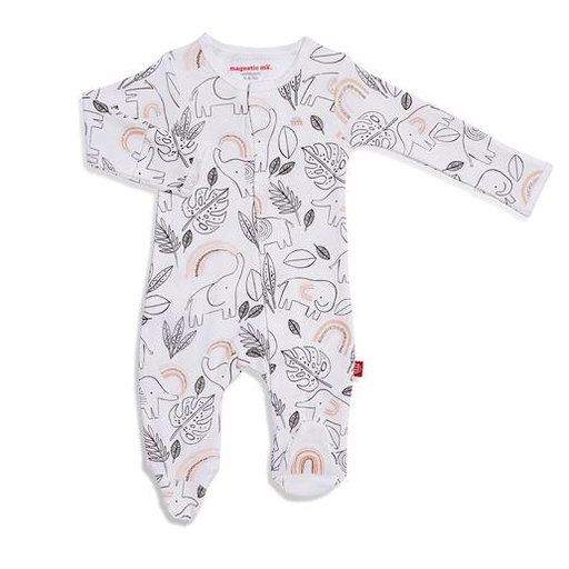 MAGNETIC ME Ellie Go Lucky Cream Organic Cotton Magnetic Footie