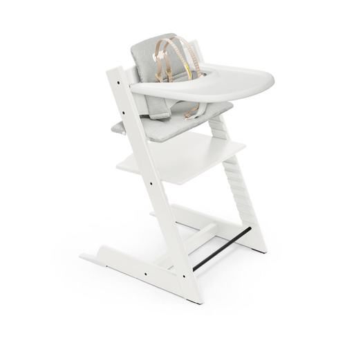 STOKKE Tripp Trapp High Chair and Cushion with Stokke Tray White With Nordic Grey