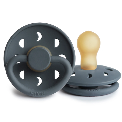 MUSHIE Frigg Moon Phase Natural Rubber Pacifier-Slate