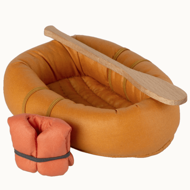 MAILEG Rubber Boat, Mouse - Dusty Yellow