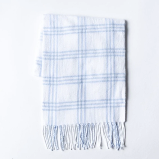 A SOFT IDEA Window Pane Check Flannel With Fringe