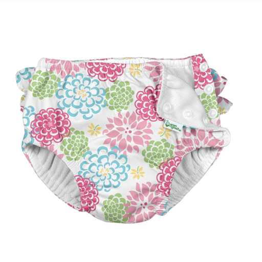 GREEN SPROUTS Ruffle Snap Reusable Absorbent Swimsuit Diaper