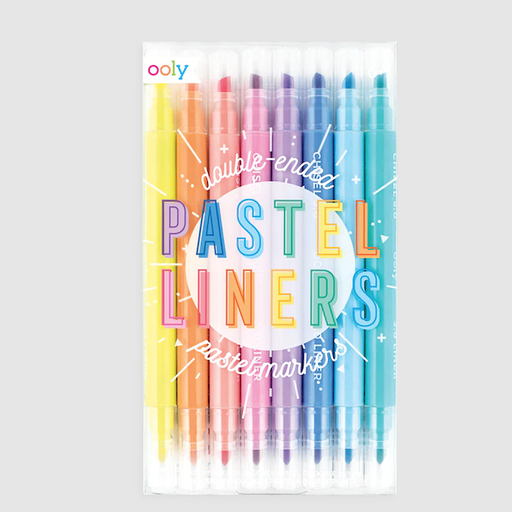OOLY Pastel Liners Double-Ended Markers Set Of 8
