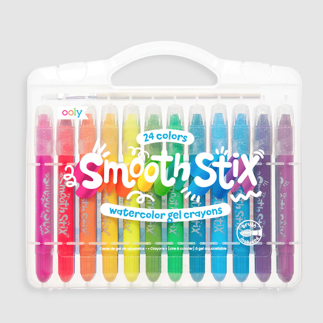 Let Kids Create Bright, Colorful Art with Ooly's Smooth Stix Watercolor Gel  Crayons - Set of 24 - Bellaboo