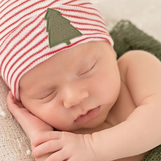 ILYBEAN Striped Hat W/Green Tree