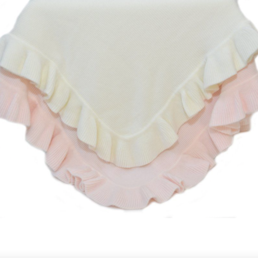 A SOFT IDEA Cashmere - Like Acrylic Jersey Knit Ruffle Blanket