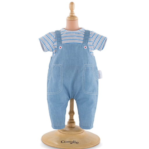 Corolle Striped T-Shirt And Overalls For 14" Baby Doll