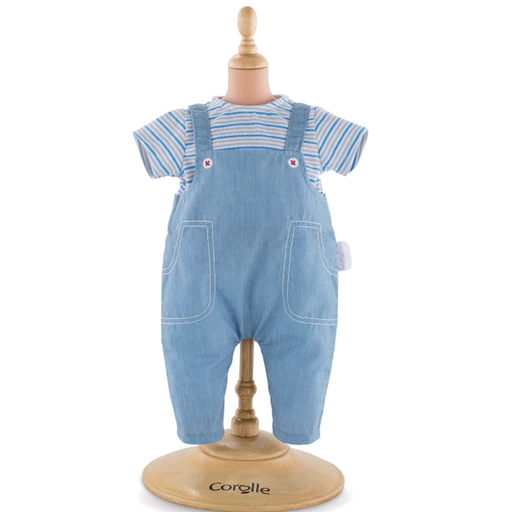 COROLLE Striped T-Shirt And Overalls For 14" Baby Doll