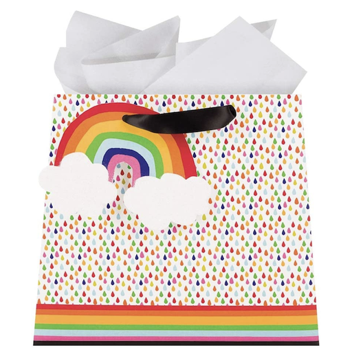 THE GIFT WRAP COMPANY RAINBOW CONNECT PURSE GIFT BAG