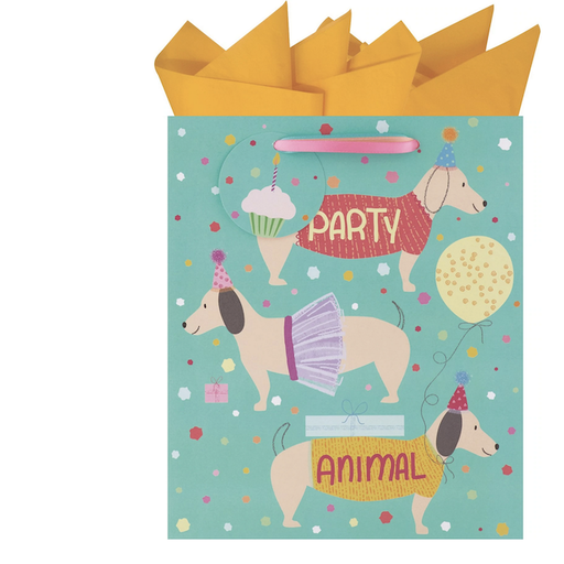 THE GIFT WRAP COMPANY Party  Animals Medium Gift Bag