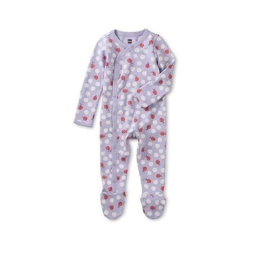 Tea Side Snap Footed Baby Romper